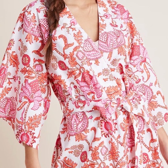 Roller Rabbit Amanda Robe in Orange motif EUC - Picture 3 of 10